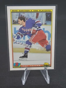 1990-91 Bowman Hat Tricks Mike Gartner New York Rangers #17 - Picture 1 of 2