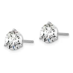 14K White Gold 1 1/2 carat Round Lab Grown Created Diamond Stud Earrings - Picture 1 of 7
