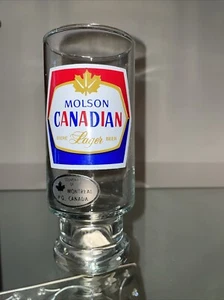 RARO VINTAGE MOLSON CANADESE Lager birra stelo vetro souvenir di Montreal timbrato - Foto 1 di 2