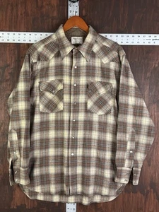 Pendleton High Grade Western Wear Virgin Wool Pearl Snap Plaid Shirt Men’s Large - Picture 1 of 10