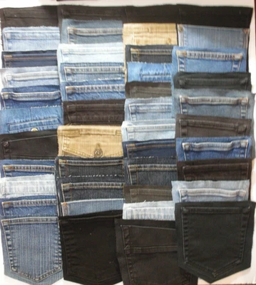 44 BOLSILLOS VAQUEROS DENIM CON ESPALDA COLORES MIXTOS COSTURA ARTESANAL HÁGALO USTED MISMO Foto 1 de 4