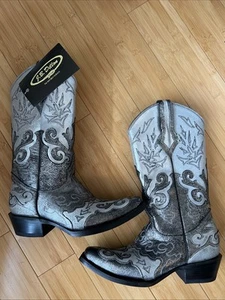 Stivali da cowboy da donna JB Dillon taglia 8 B cowgirl western glitter metallizzato - Foto 1 di 16