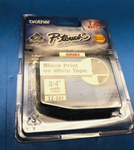 Nastro originale Brother P-Touch TZ-241 3/4" (18mm) nero su bianco - NUOVO - Foto 1 di 7