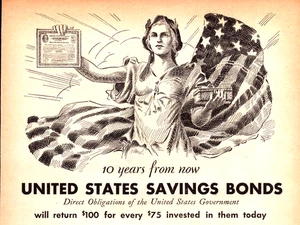 Buy United States Savings Bonds US Treasury Post Office Vintage Print Ad 1935 - Picture 1 of 5
