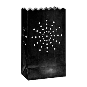 30 Pack Black Sun Spot Dot Design Candle Lantern Favour Bag BBQ Party Path Deck - Picture 1 of 14
