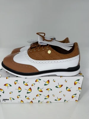 Puma Men's Arnold Palmer Royale Wingtip Golf Mens Size 12 White Leather Brown - Image 1 of 4
