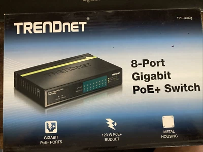 TRENDnet | TE-FP091 | 8 Port Fast Ethernet Long Range PoE+ Switch - New - Image 1 of 4