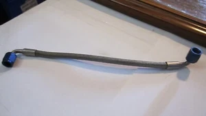 MANGUERA TRENZADA DE ACERO ACEITE O LÍNEA DE FRENO, 10" DE LARGO, AN -4, EXTREMOS DE 2-90 GRADOS, EXTREMOS AZULES - Imagen 1 de 5