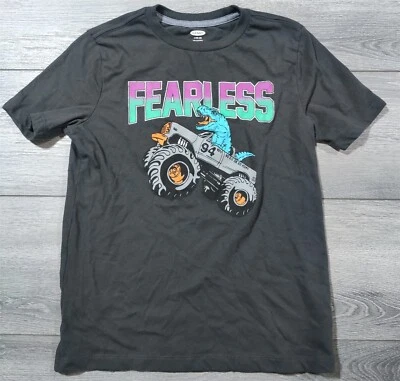 Camisa de dinosaurio Monster Truck grande 10-12 para niños Camiseta divertida manga corta INTRÉPIDA Foto 1 de 4