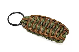 SIMPLE GREEN BROWN PARACORD OUTDOOR KEYCHAIN - Picture 1 of 1