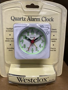 Westclox 47371 Quartz Analog Travel Alarm Clock White - Picture 1 of 4