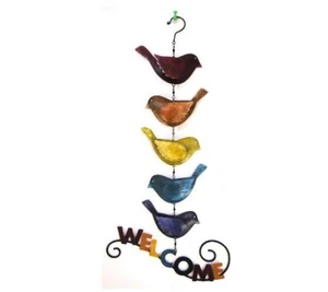 Rainbow Birds Welcome Metal Hanger - Picture 1 of 2