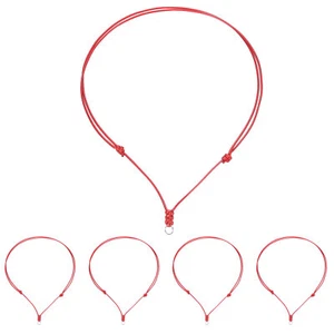 5pcs Adjustable Necklace Cords 1.5MM Thick 18-30" Handmade Ropes, Red - Picture 1 of 6