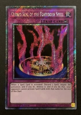 Cursed Seal of the Forbidden Spell - RA03-EN076 - Platimun Secret Rare - YuGiOh - Image 1 of 3