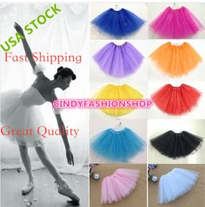 Women/Adult Teen 3 Layer Tulle TUTU Skirt Organza Pettiskirt Ballet Dancewear - Picture 1 of 22
