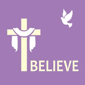 Plantilla Joanie Believe Cristo Fe Cruz Jesús Blanco Lino Paloma Tumba Hágalo Usted Mismo Signos - Imagen 1 de 8