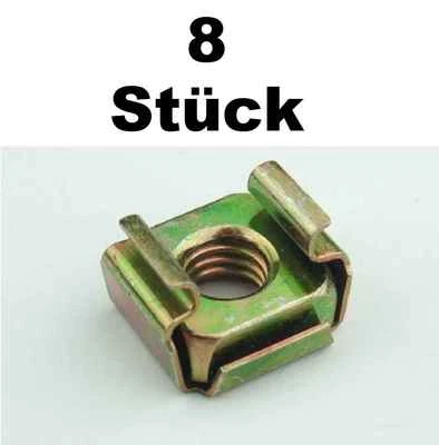 8 St. Käfigmuttern für Stahl Rackschiene Käfigmutter Stahlrack Serverschrank - Bild 1 von 4