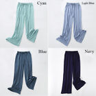 Ladies Flared Pants Loose Wide Leg Plain Palazzo Trousers Casual Baggy Bottomies