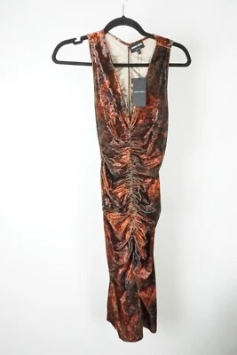 Vestido Giorgio Armani Naranja Negro Mezcla Viscosa 2 EE. UU. 38eu TOTALMENTE NUEVO Foto 1 de 4