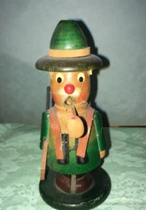 5 Zoll deutsche Vintage Holz Räuchermann Jäger Puppe Top Zustand - Bild 1 von 4