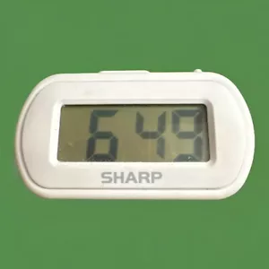SHARP WHITE Battery Operated Digital Alarm Clock, Compact, For Travel and Home - Picture 1 of 4