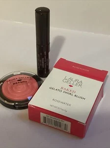 Laura Geller Gelato Swirl Illuminator Rose Water 4.5g & Mini Lashboss Mascara - Picture 1 of 6