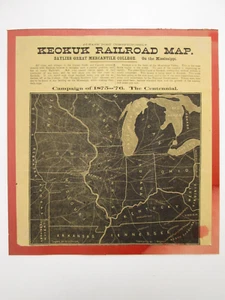 1876 Centennial Keokuk Railroad Map / Broadside - Picture 1 of 3