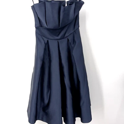Платье TED BAKER темно-синее женское 1 США 4 Pippaa плиссированное тихое роскошное Hoco y2k - Изображение 1 из 4