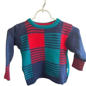 Vintage 90s Gymboree Boys Multicolor Geometric Sweater Size S Toddler - Picture 1 of 9