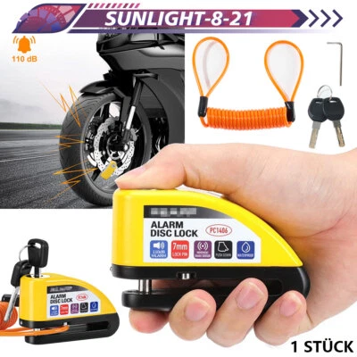 Alarm-Schloss 110 dB, Motorrad-Bremsschloss Diebstahlschutz Vorhängeschloss - Bild 1 von 4