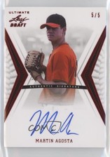 2012 Leaf Ultimate Draft Red /5 Martin Agosta #BA-MA1 Auto