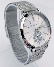 Michael Kors MK3843 Portia Crystal Dial Mesh Strap All Silver Tone Ladies Watch