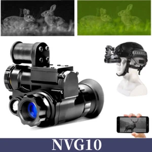 NVG10 Night Vision Goggles Monocular Green WIFI 1080p Tactical Helmet Hunting - Picture 1 of 10