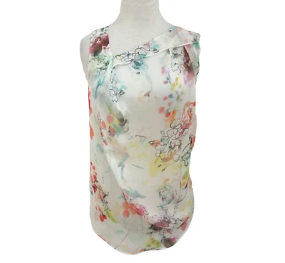 Blusa KENZO Estampado Floral Seda Transparente Gasa NUEVA CON ETIQUETAS F 34 US 2 Foto 1 de 4