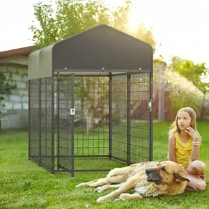 Large Dog Kennel Outdoor Pet Run Cage with Waterproof & UV Protected Top Cover - Picture 1 of 9