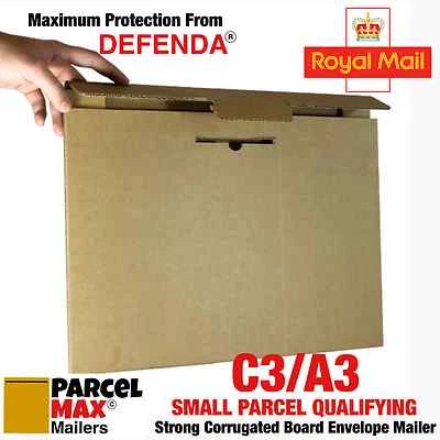 100 x A3 C3 SMALL PARCEL SIZE ENVELOPES PARCELMAX Mailers Alt To Board Backed - Image 1 of 4