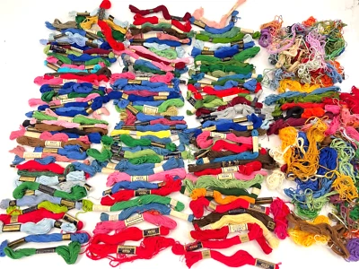 Lot of 130 w/ Tape & ?# Loose Embroidery Thread Floss Skeins Assorted Color - Image 1 of 4