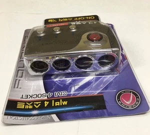 4 STECKDOSEN METALL LED EIN AUS SCHALTER ZIGARETTENANZÜNDER SPLITTER LADEADAPTER  - Bild 1 von 7