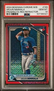 2024 Bowman Chrome Mega Box BCP199 Arjun Nimmala Red Parallel #/5 PSA 10 - Picture 1 of 1