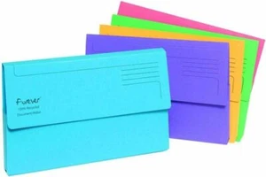 A4+ Document Wallets Exacompta Forever Foolscap 100% Recycled Folders - Pack 5 - Picture 1 of 6