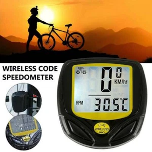 WIRELESS LCD BIKE COMPUTER SPEEDO ODOMETER WATERPROOF SPEEDOMETER CYCLE BICYCLE - Picture 1 of 8