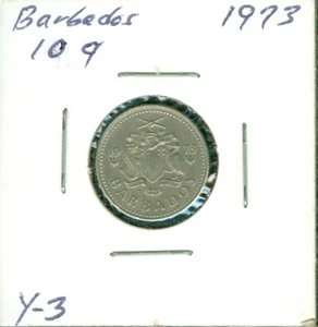 Moneda de 10 centavos de Barbados 1973 gran detallada - Imagen 1 de 2