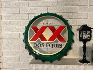 Excellent XX Dos Equis Clear face Acrylic 20" Bottle Cap Sign - Picture 1 of 7