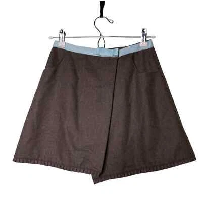 Jacadi 女孩棕色裹身羊毛混纺半身裙婴儿蓝色腰线尺寸 12 — 第 1/4 张图片