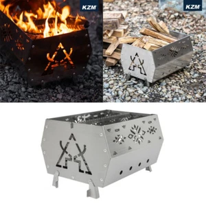 [KAZMI] Portable Camping Fire Pit Brazier Stand Stove Charcoal Firewood Frame - Picture 1 of 11