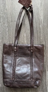 Vilenca Holland Leather Tote Bag Brown Shoulder Travel Bag Purse Braided NEW - Picture 1 of 11