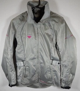 M2R Women's Jewel Motorcycle Jacket Made 2 Ride Gray And Pink Size Small/6 - Picture 1 of 20