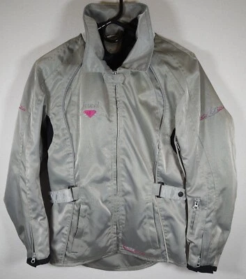 Jaqueta de motocicleta feminina M2R Jewel feita 2 passeios cinza e rosa tamanho pequeno/6 - Imagem 1 de 4