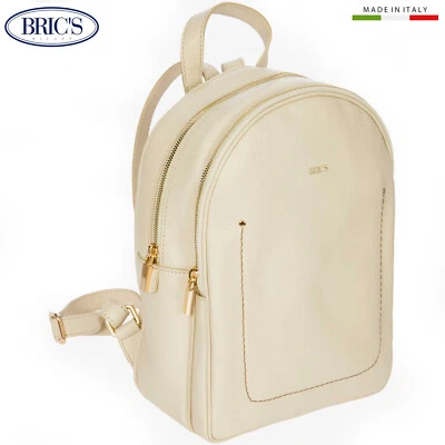BRIC'S GONDOLA Hecho en Italia Mujer Crema Cuero Mochila Urbana Foto 1 de 4