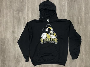 Pittsburgh Steelers Hoodie Men’s Medium Disney Black Mickey Mouse Junk Food NFL - Picture 1 of 7
